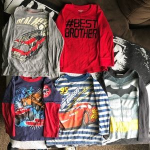 5 piece LS T-Shirts. Boys size 5T.